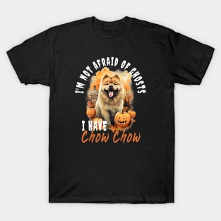 Chow Chow Dog Ghost Guardian Vintage Halloween Funny T-Shirt